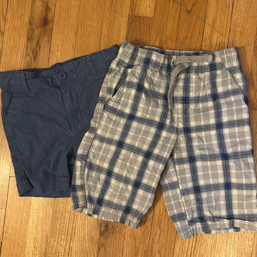Boys size 6 shorts lot Gymboree and old navy blue plaid check